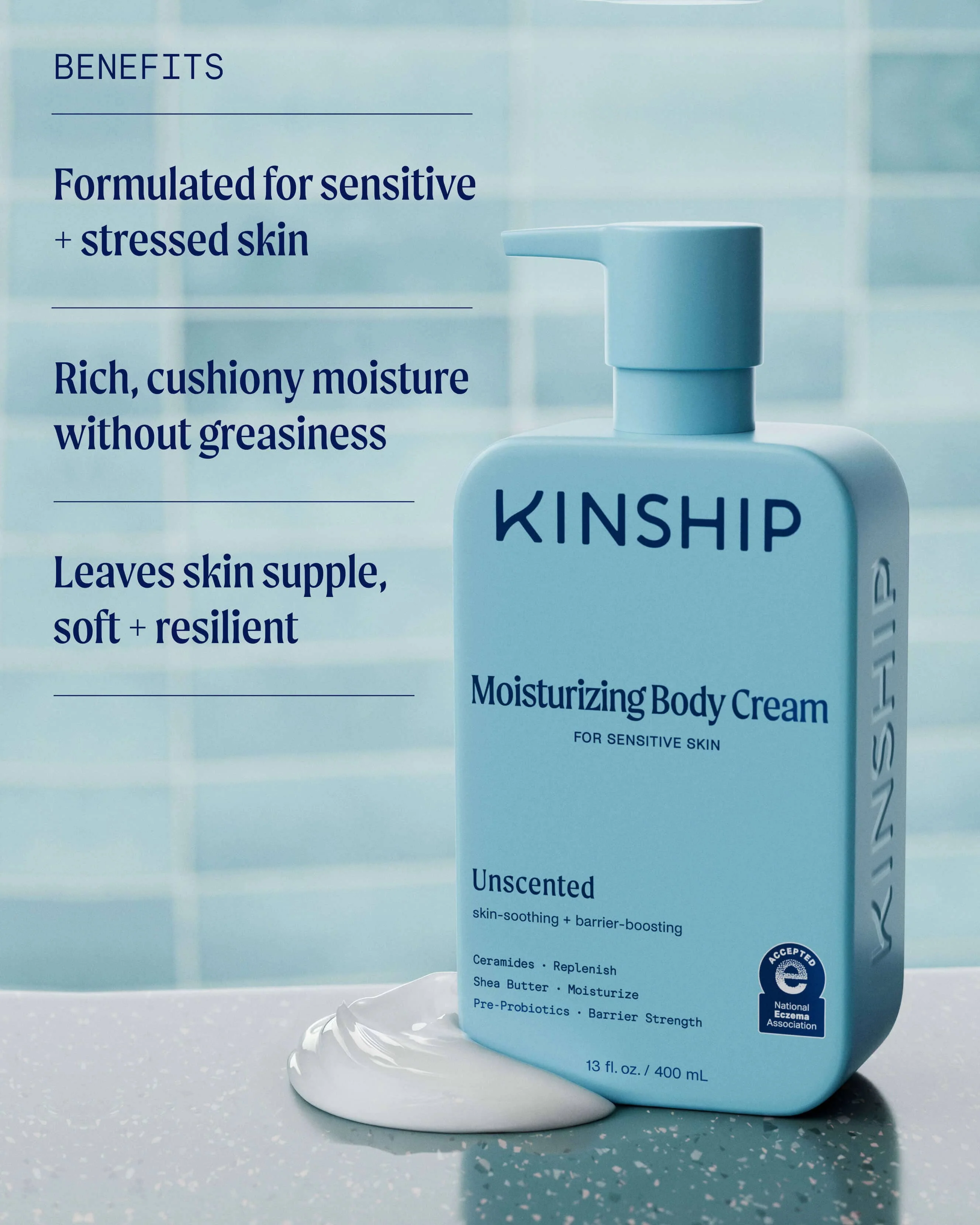 Barrier-Repair Moisturizing Body Cream for Sensitive Skin (Unscented) - Image 3