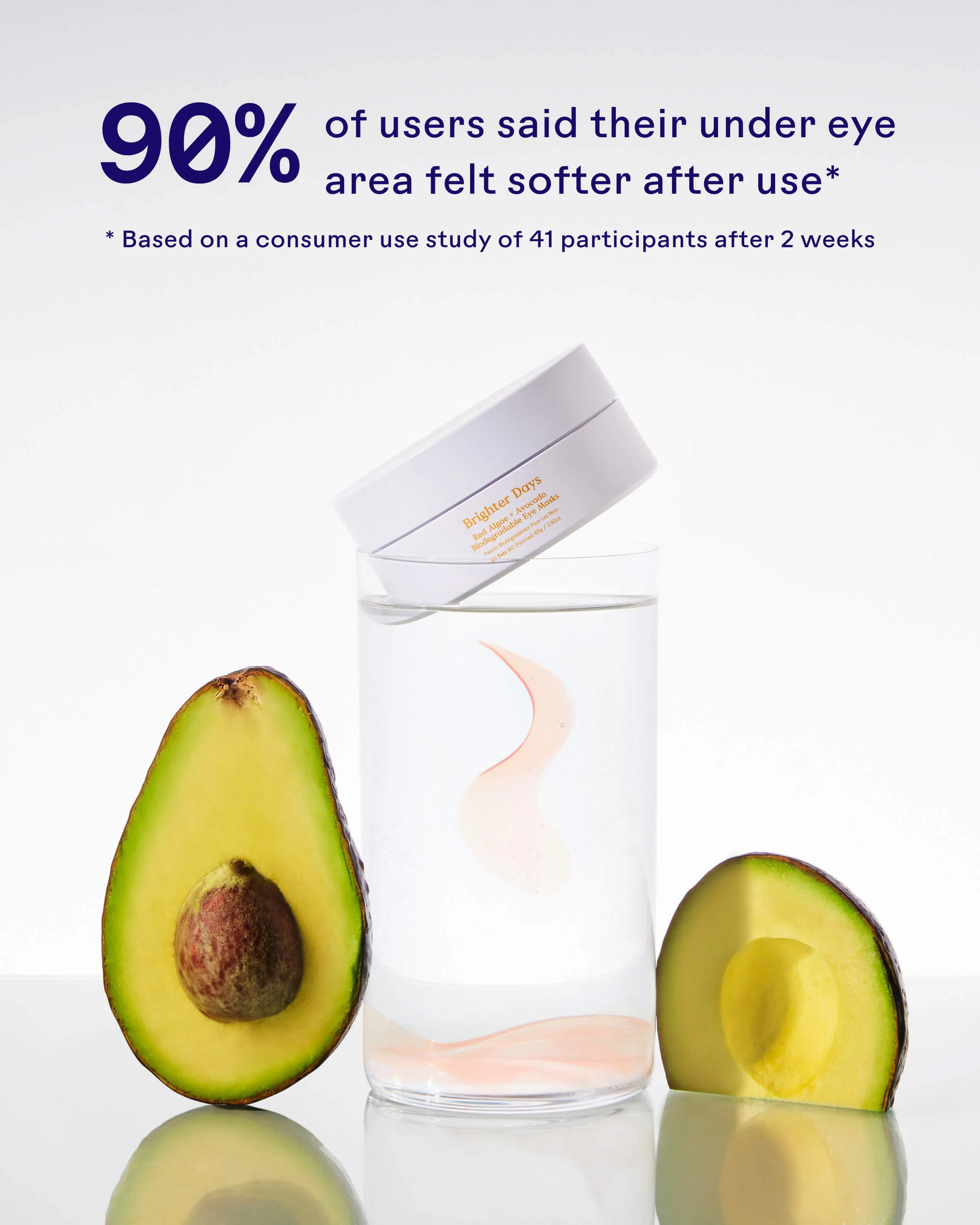 Brighter Days Red Algae + Avocado Biodegradable Eye Masks - Image 4