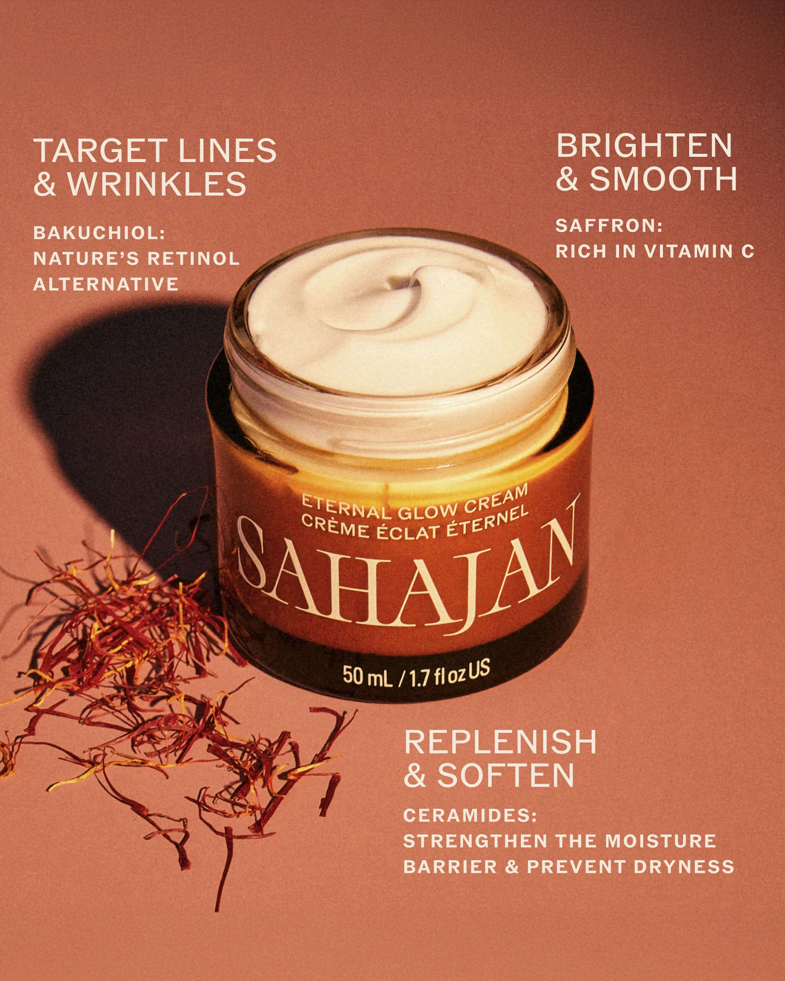 Eternal Glow Cream with Vitamin C, Baukuchiol, Ceramides + Saffron - Image 6