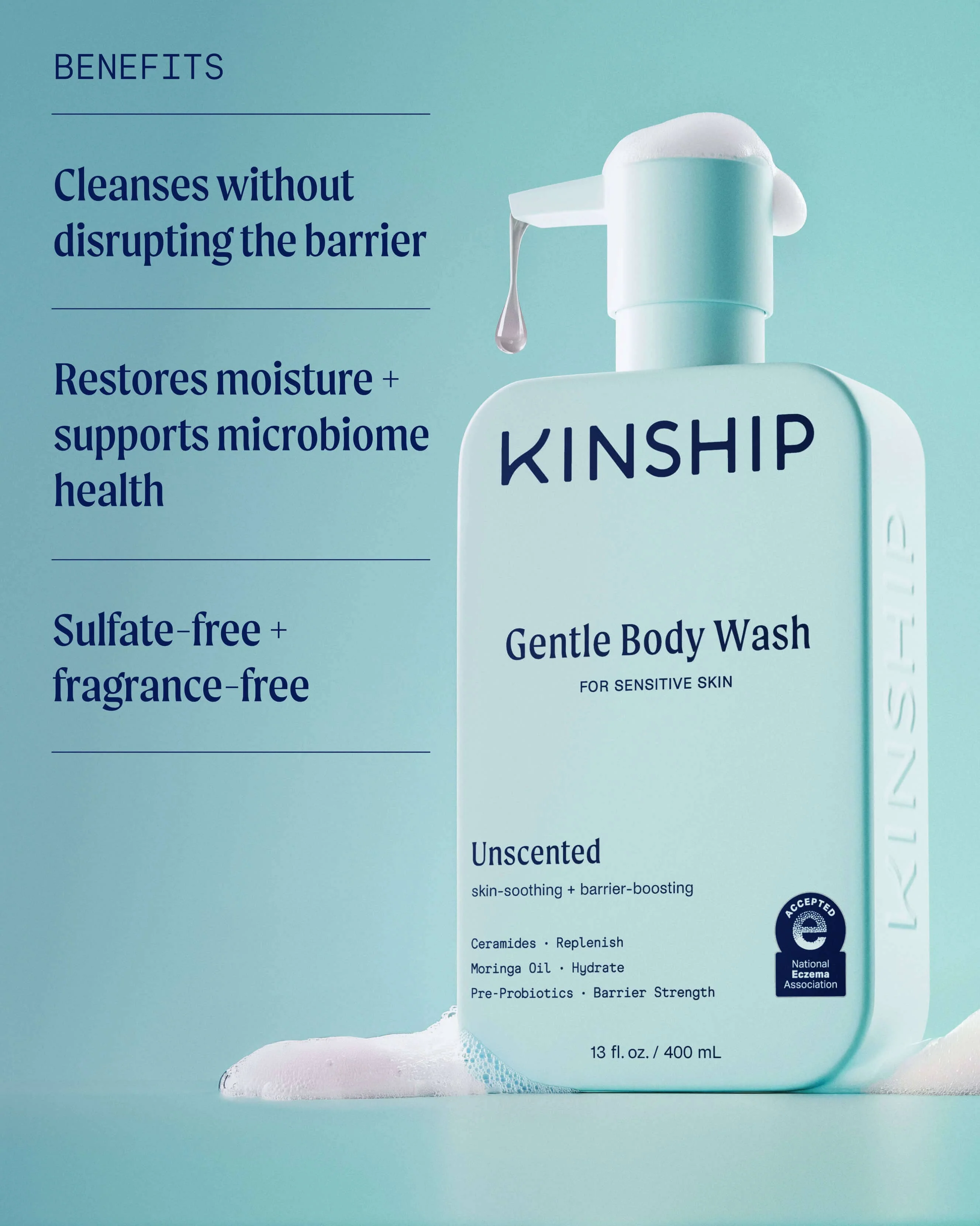 Gentle Hydrating Body Wash for Sensitive Skin (Unscented) - Image 3