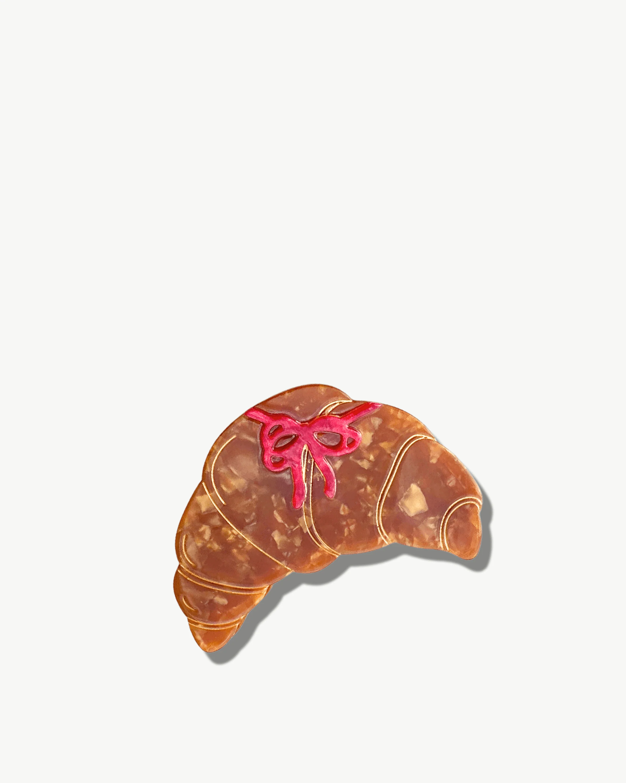Hand Painted Croissant Claw Clip