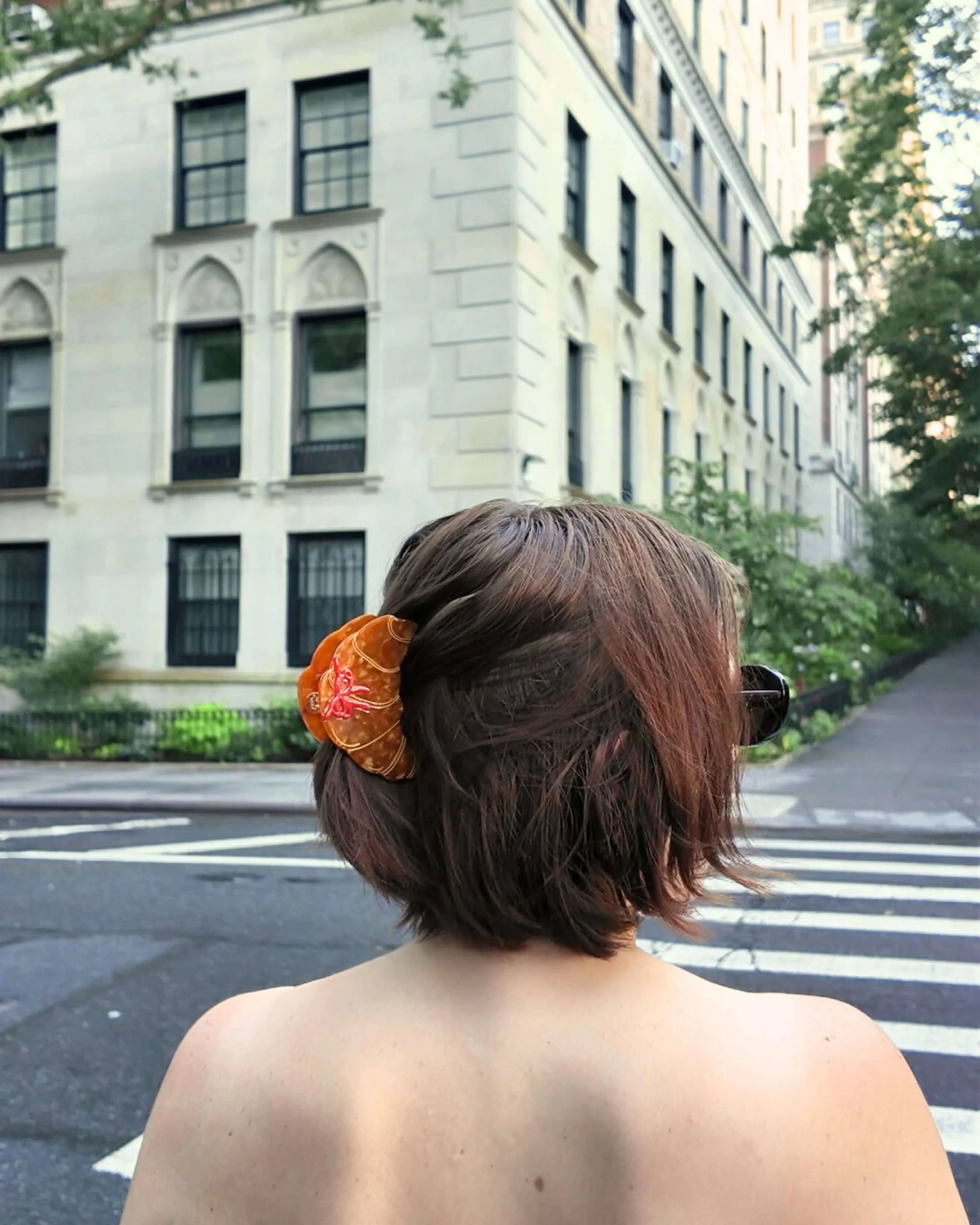 Hand Painted Croissant Claw Clip - Image 2
