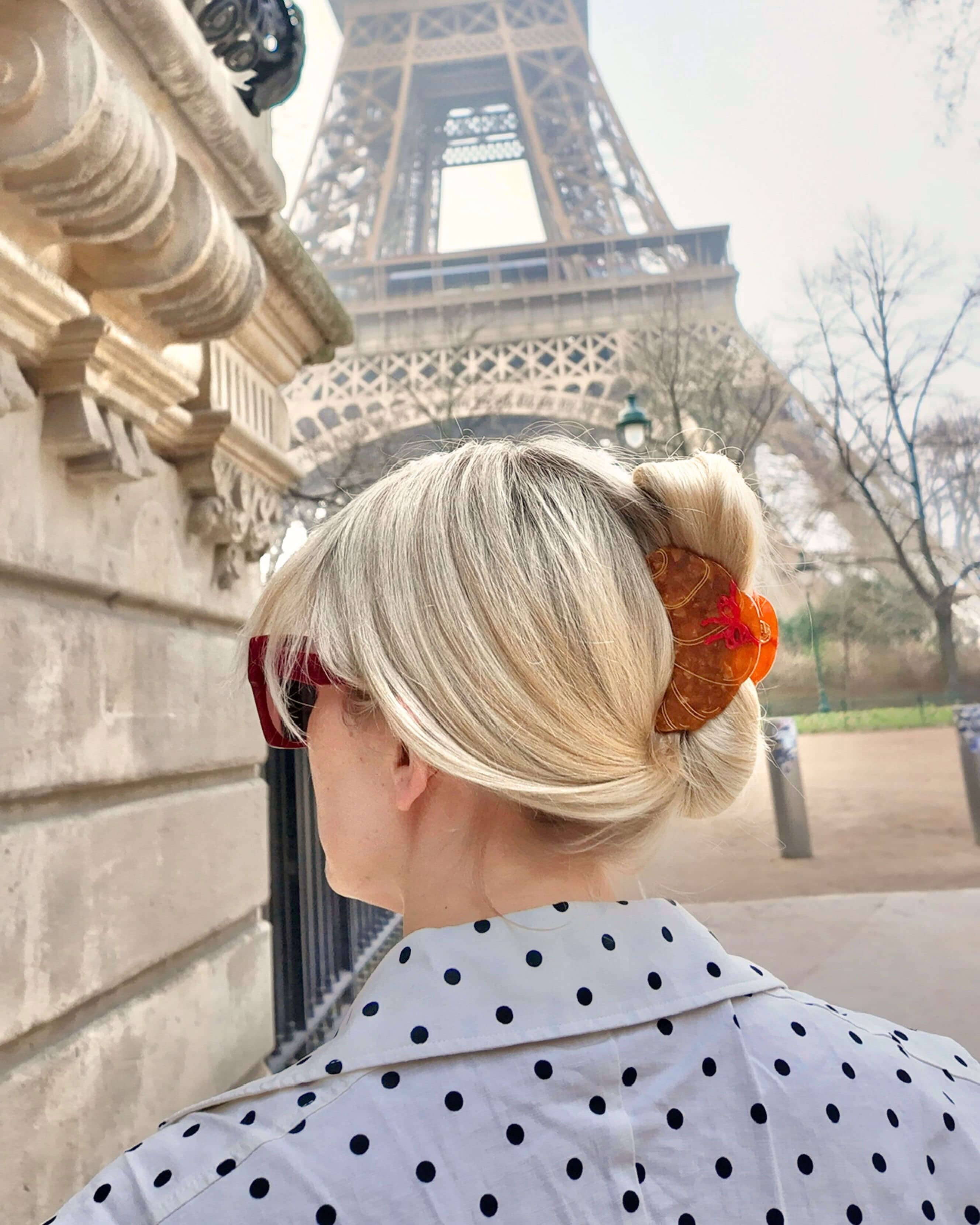 Hand Painted Croissant Claw Clip - Image 3