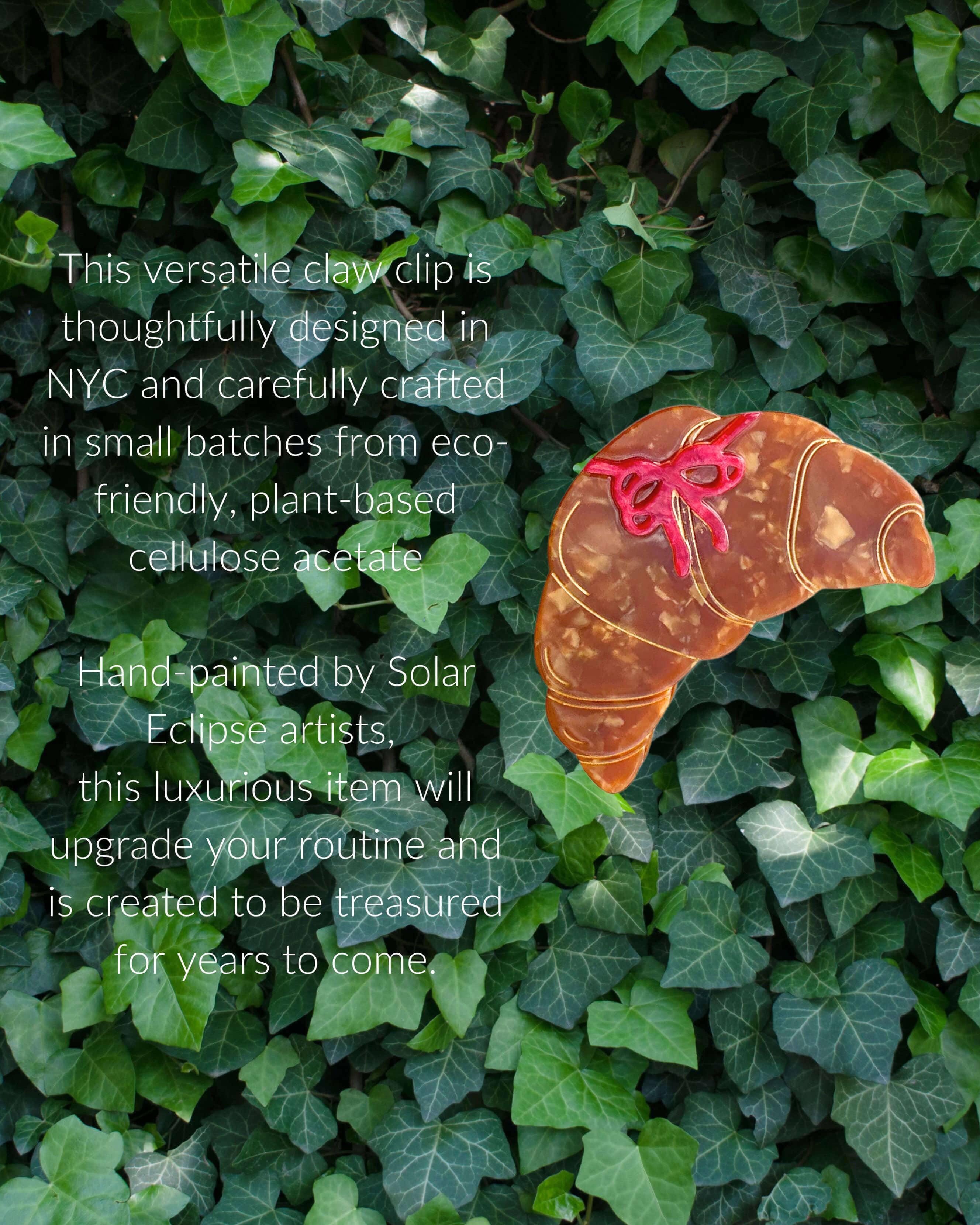 Hand Painted Croissant Claw Clip - Image 4
