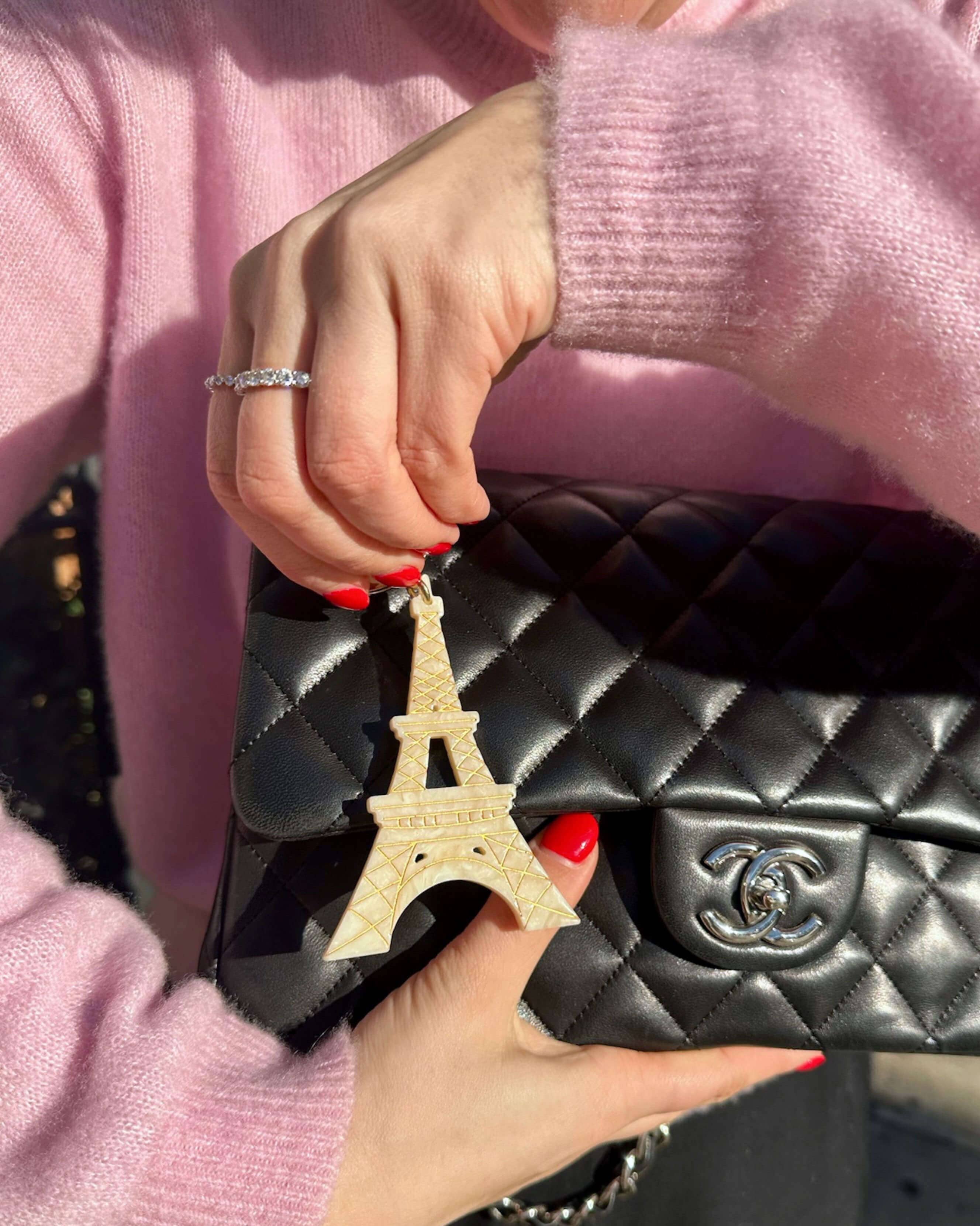Hand-painted Eiffel Tower Bag Charm - Image 2