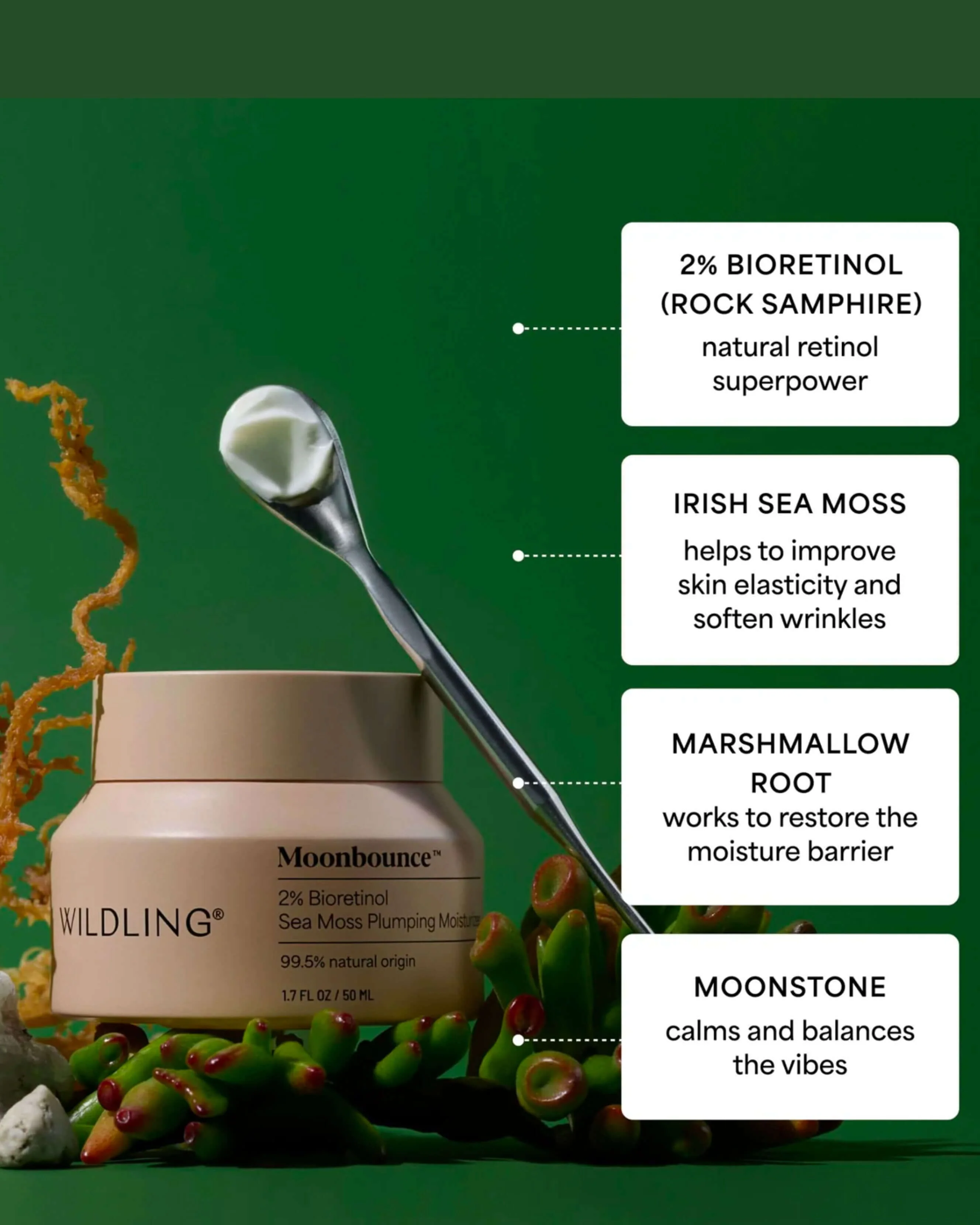 Moonbounce 2% Bioretinol Irish Sea Moss Plumping Moisturizer - Image 7