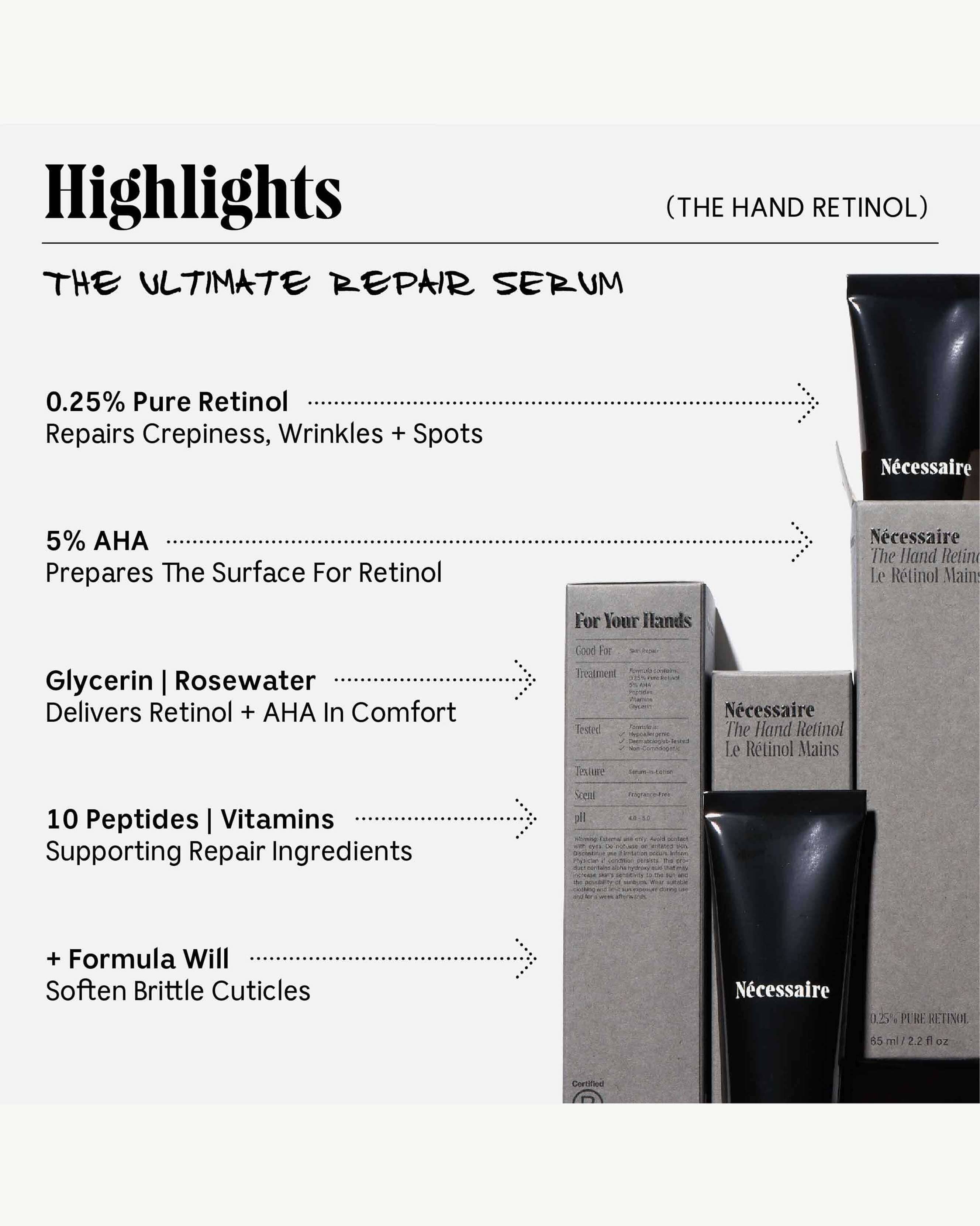 The Hand Retinol - Repair Treatment with 0.25% Pure Retinol + 5% AHA - Image 6